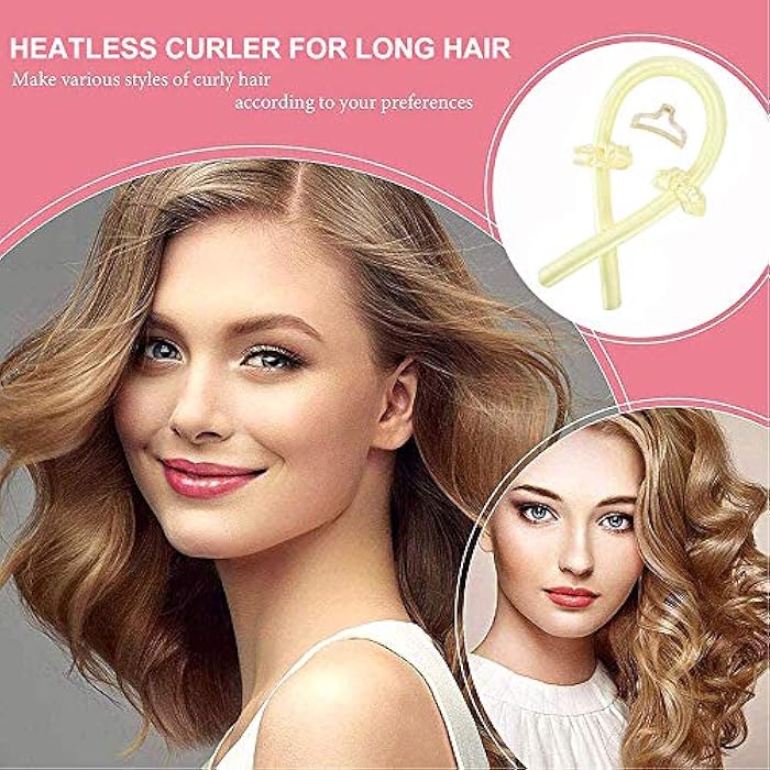 N.C NC Heatless Curling Rod Silk Headband, No Heat Curls Hair Rollers with Ribbons Sleeping Soft Wave Formers Hair Curlers DIY Hair Styling Tools for Long Medium Hair random color - Image 3